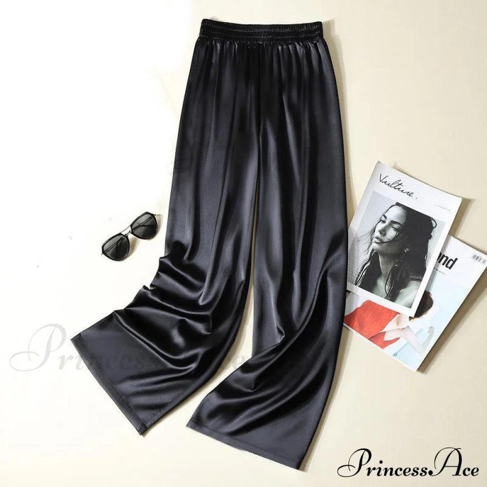 High Waist Casual Trousers Black / S