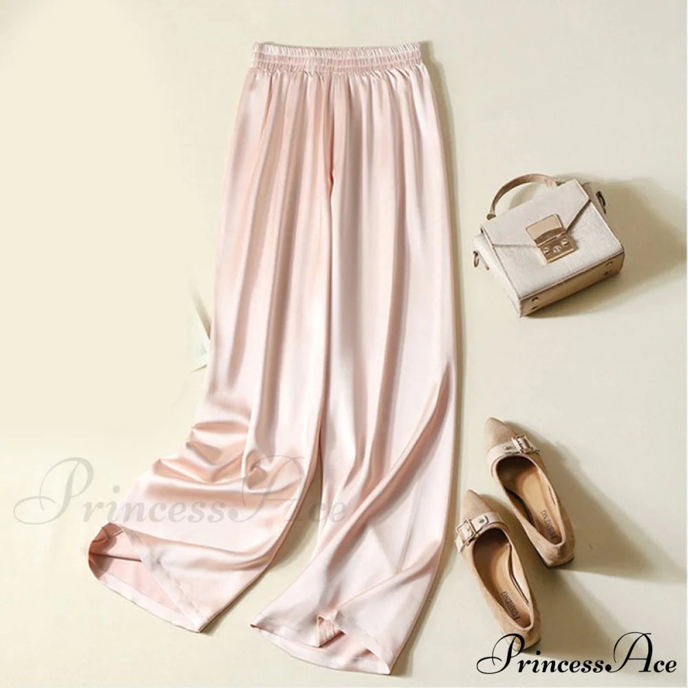 High Waist Casual Trousers Champange / S