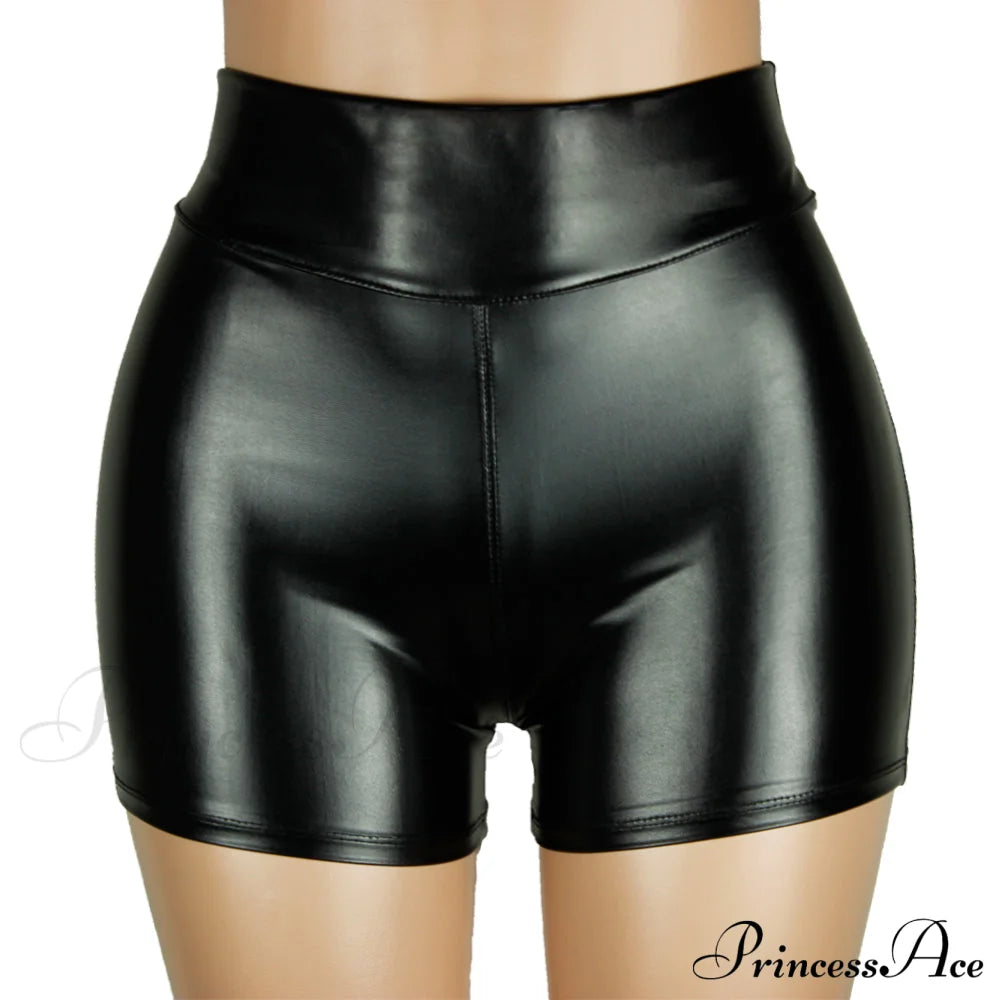 High Waist Faux Leather Shorts