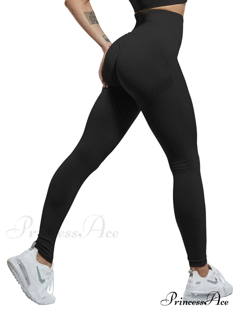 High Waist Fitness Ladies Leggings Black / Xs