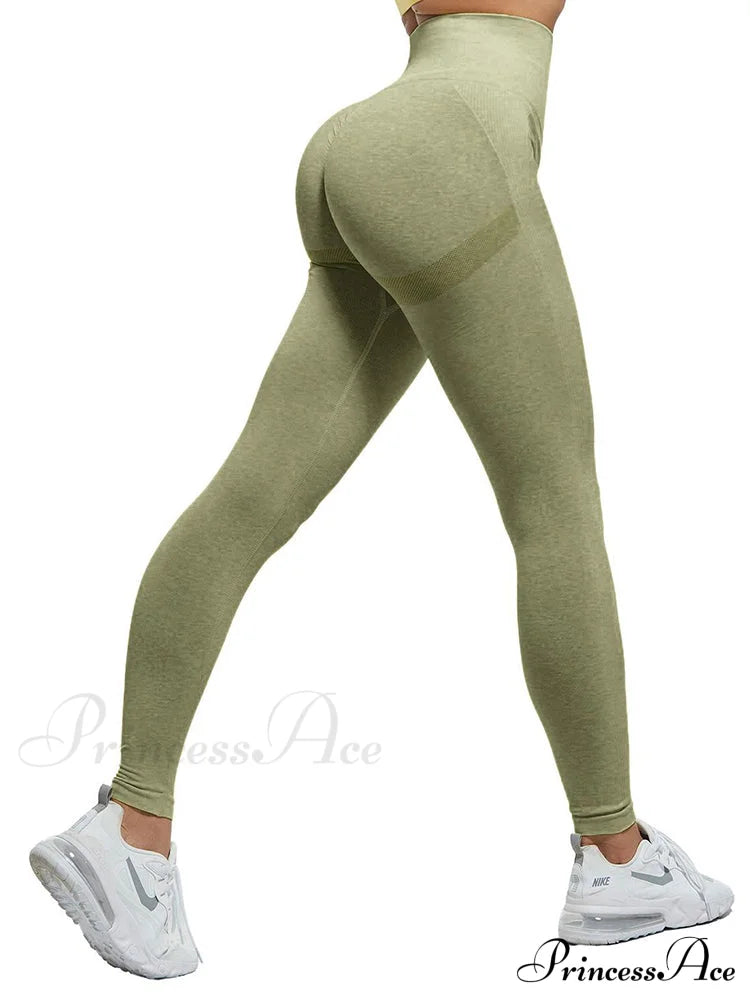 High Waist Fitness Ladies Leggings Grass Green / Xs