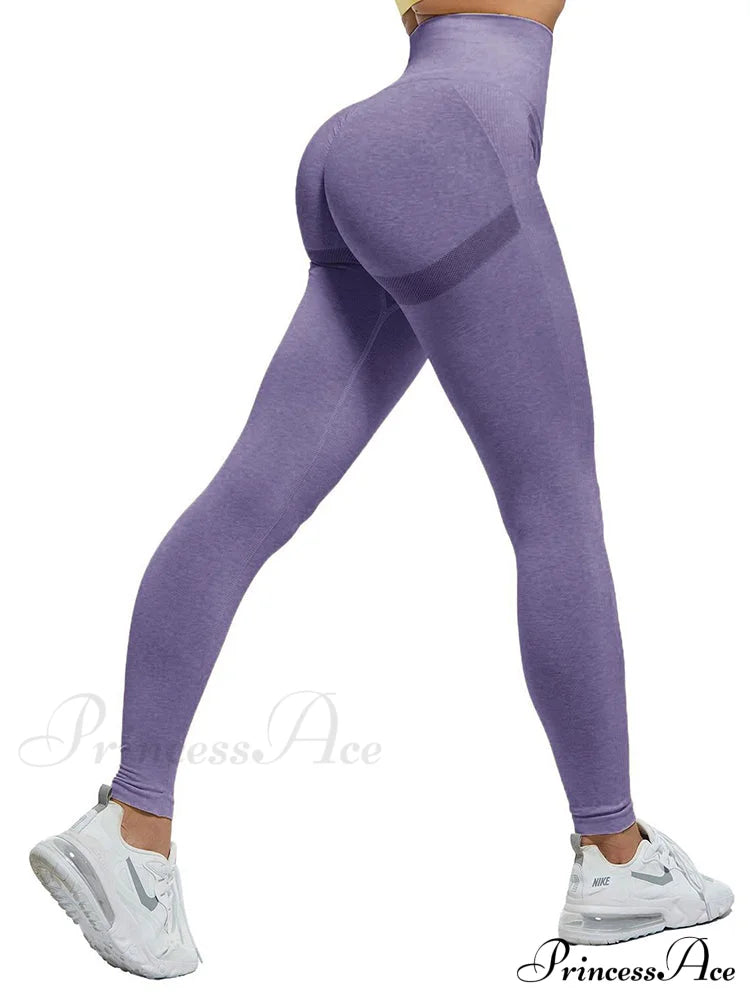 High Waist Fitness Ladies Leggings Purple / Xs