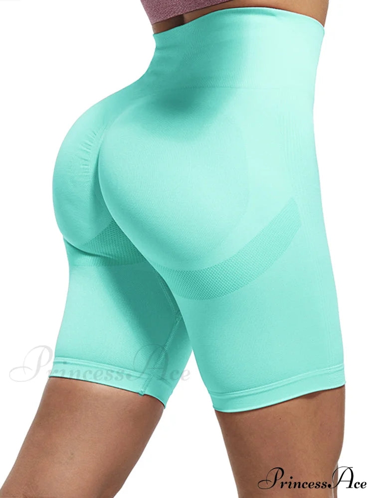 High Waist Fitness Ladies Leggings Shortleggingsgreen / Xs