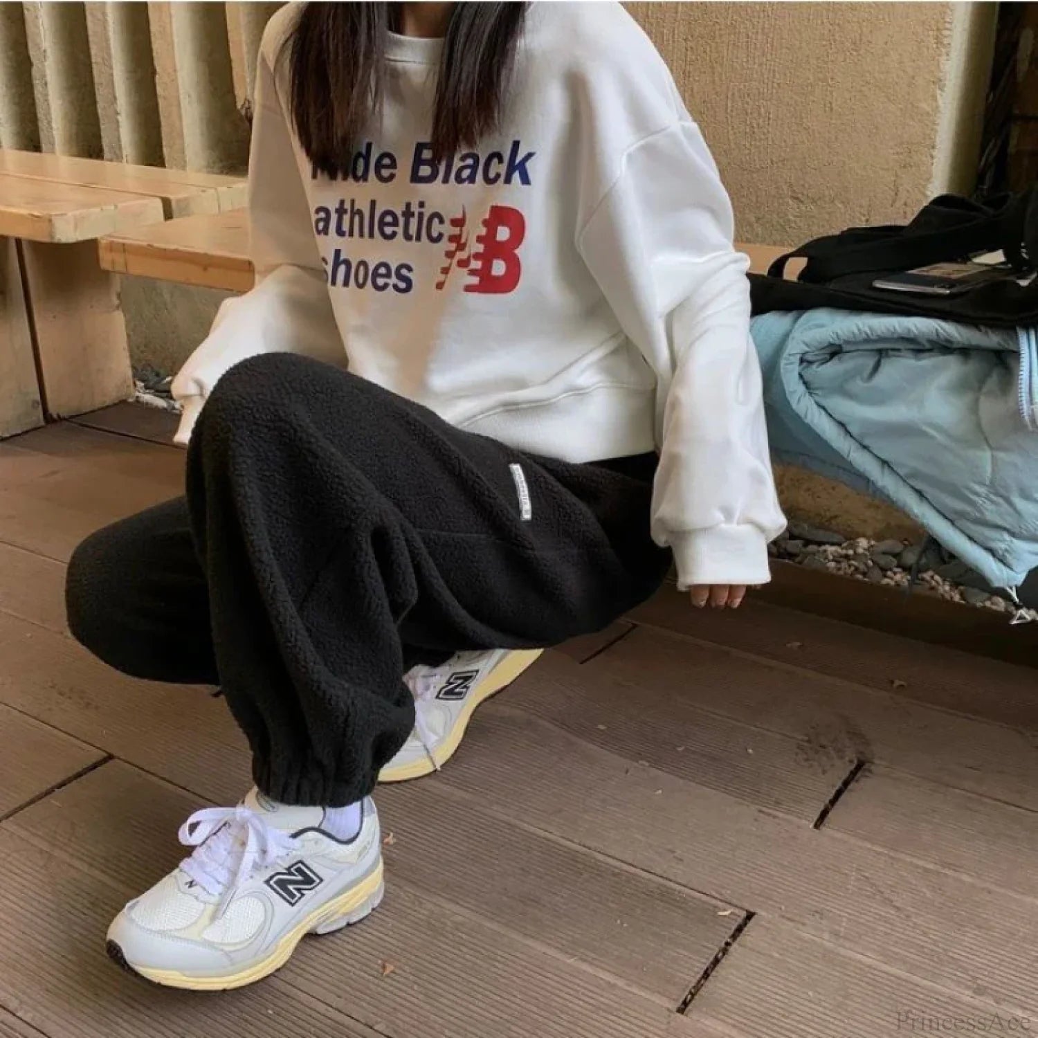 High Waist Grey Baggy Pants