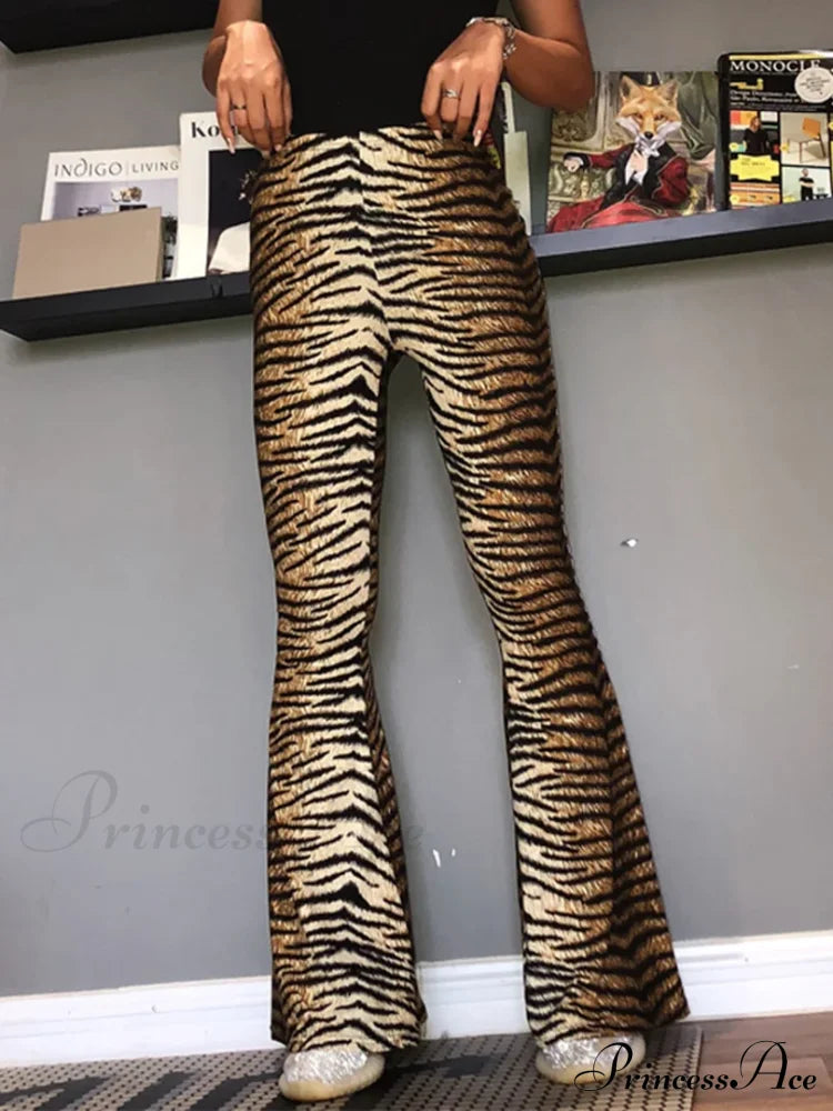 High Waist Leopard Print Leggings Sexy Bodycon Autumn Winter Pants Tiger / S