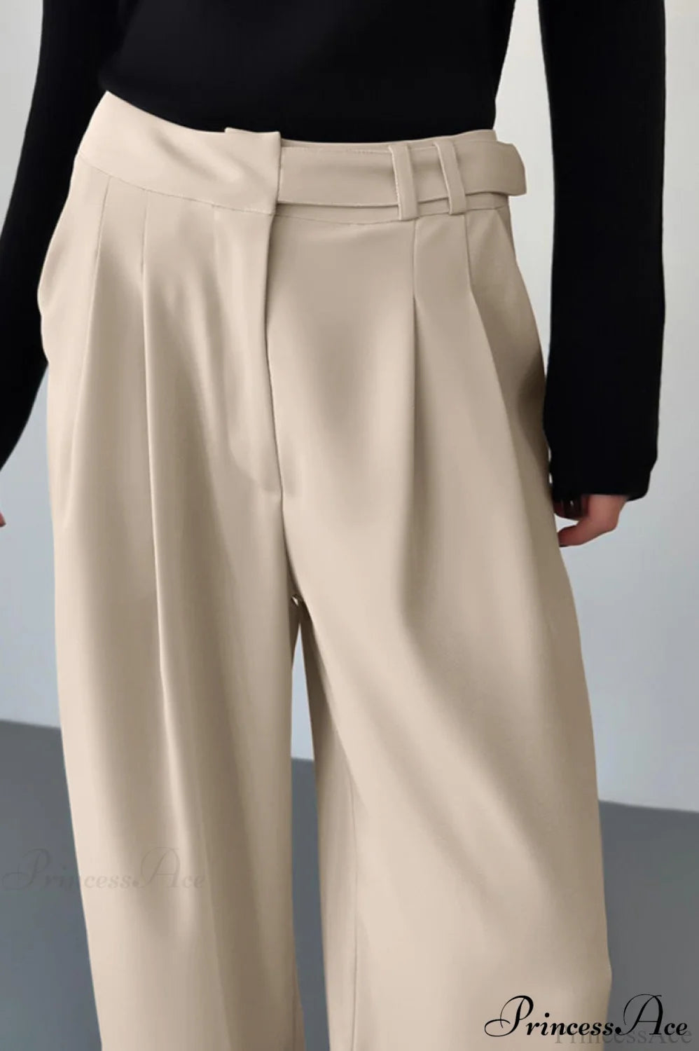 High Waist Loose Wide Leg Solid Pants