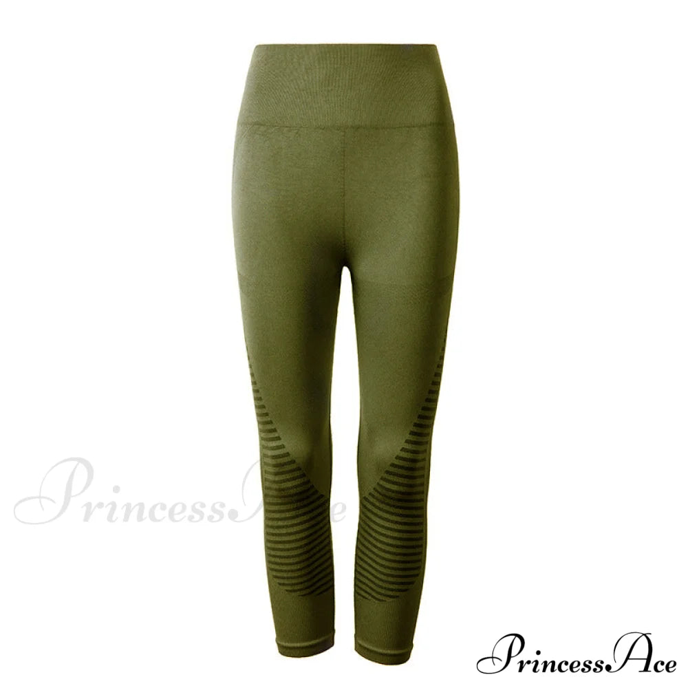 High Waist Seamless Leggings Green / S/M