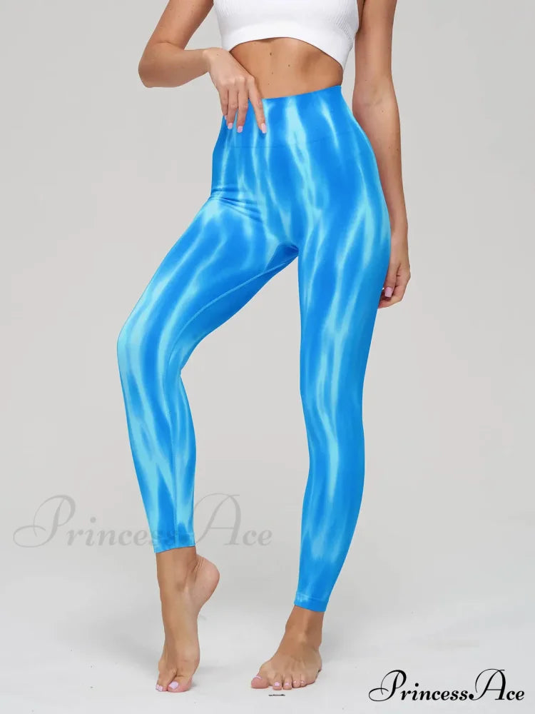 High Waist Seamless Push Up Sport Yoga Legging Blue / M