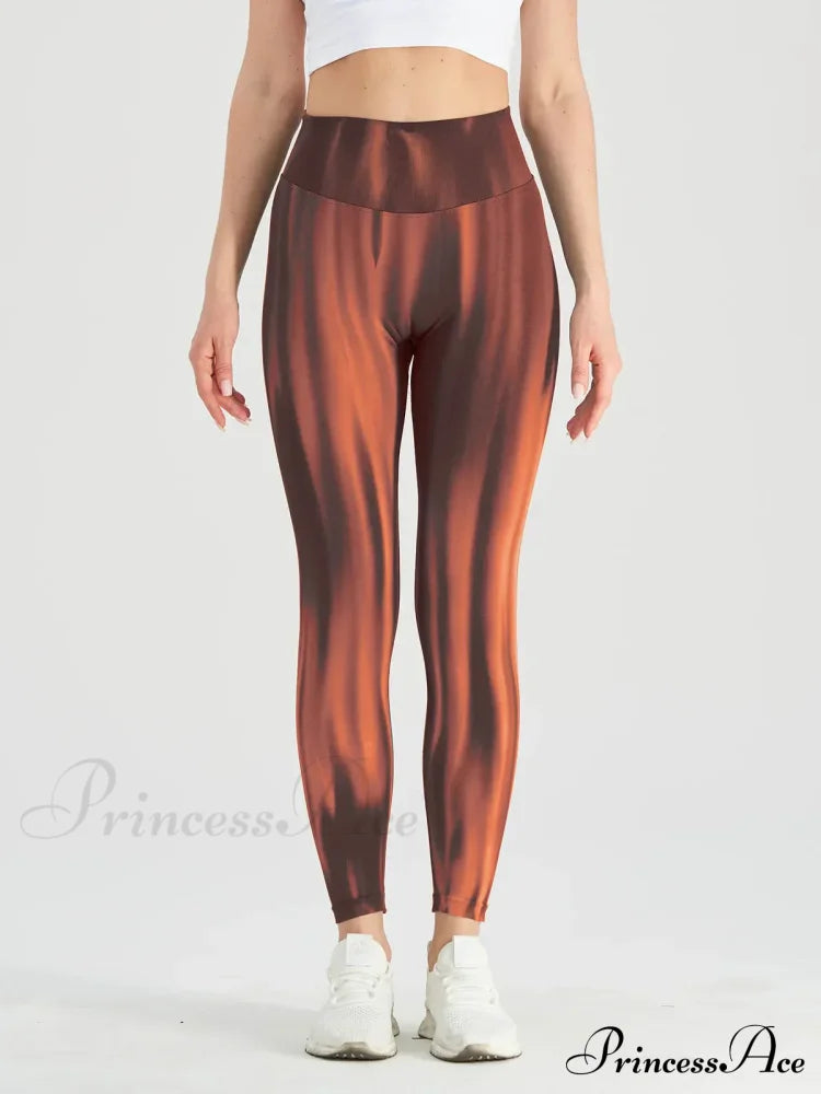 High Waist Seamless Push Up Sport Yoga Legging Brown / M