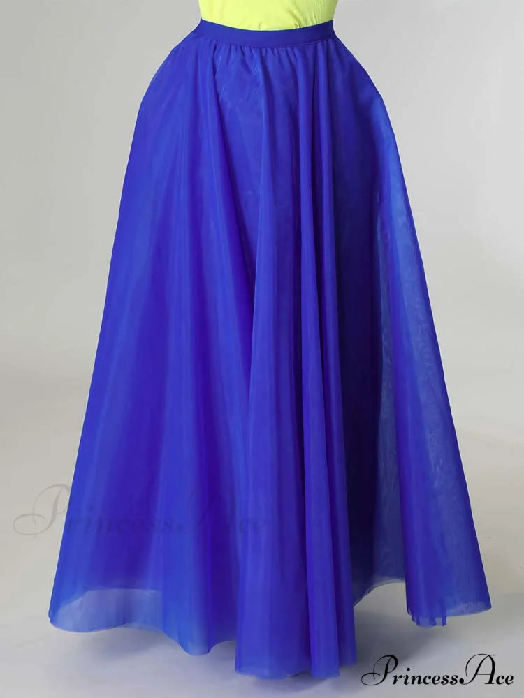 High Waist Side Trendy Slit Pu Skirt Blue / S Skirts