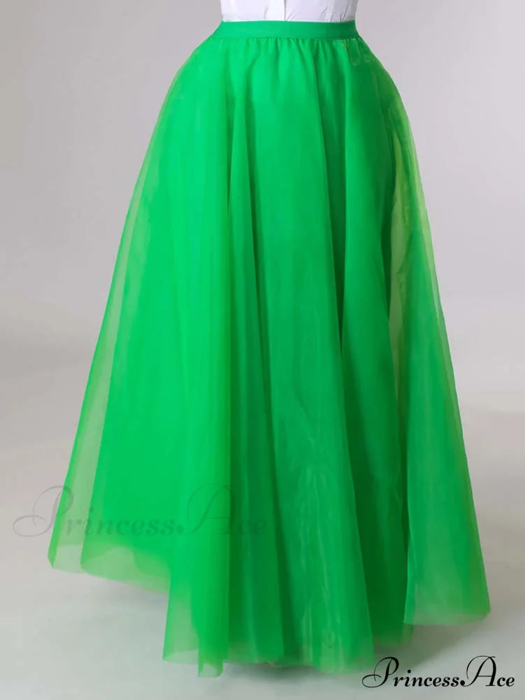 High Waist Side Trendy Slit Pu Skirt Green / S Skirts