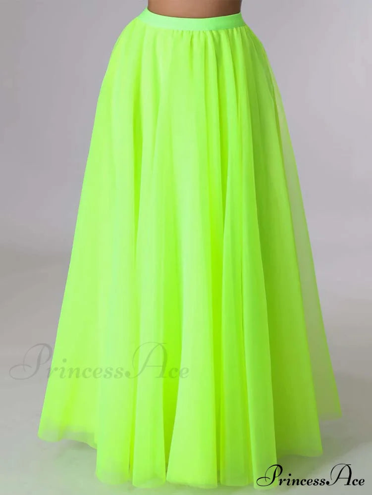 High Waist Side Trendy Slit Pu Skirt Light Green / S Skirts