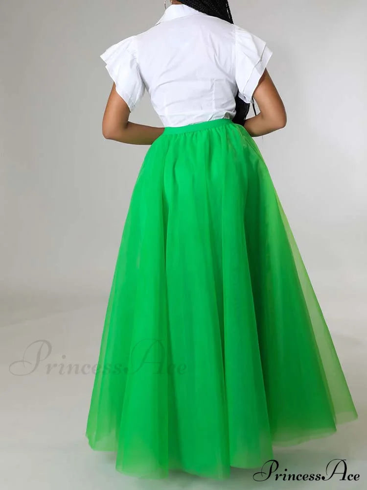 High Waist Side Trendy Slit Pu Skirt Skirts