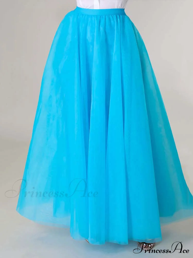 High Waist Side Trendy Slit Pu Skirt Sky Blue / S Skirts