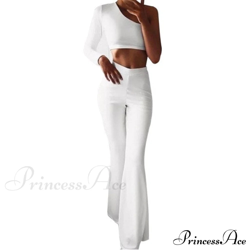 High Waist Slim Stretch Elasticity Pants White / S