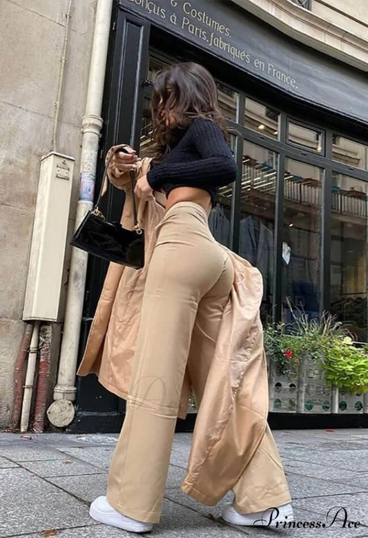 High Waist Solid Trendy Flare Leg Pants
