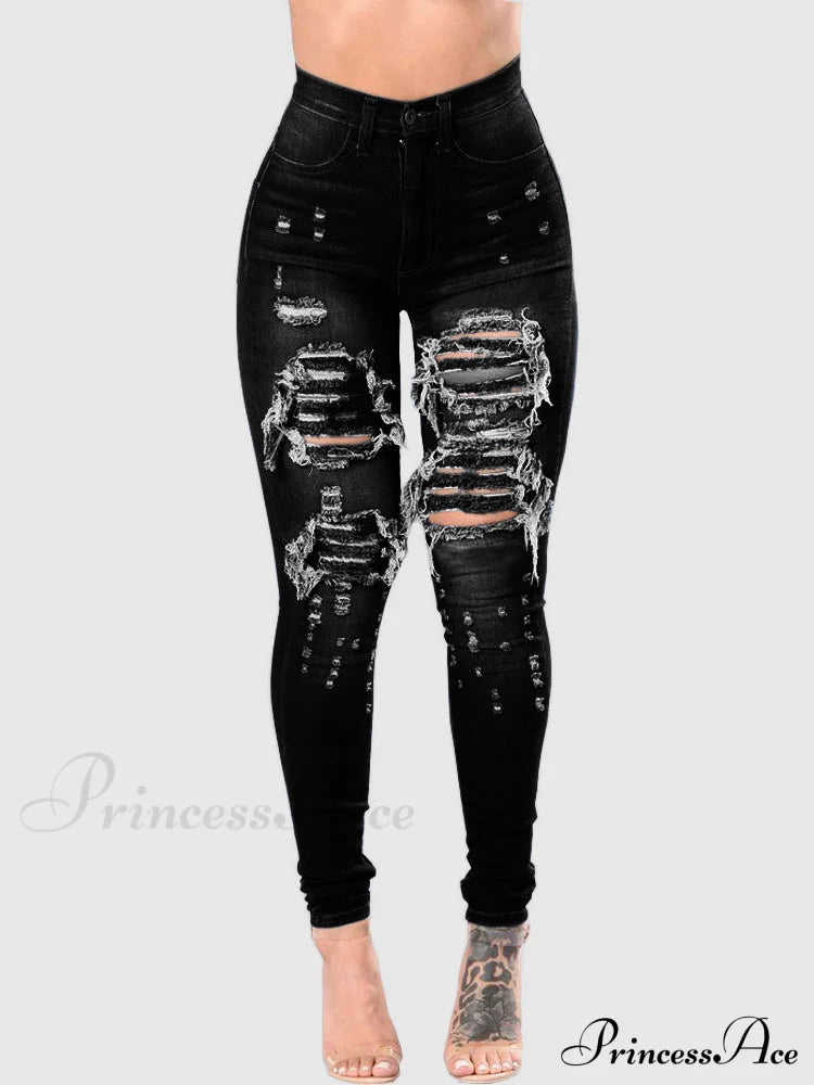 High Waisted Graceful Gradient Pants Black / M Jeans