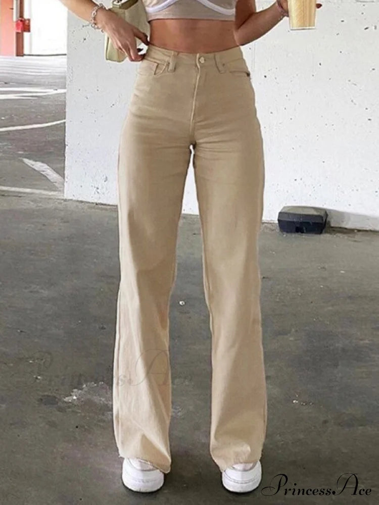 High Waisted Graceful Slit Tulle Skirt Cream / S Flare Jeans