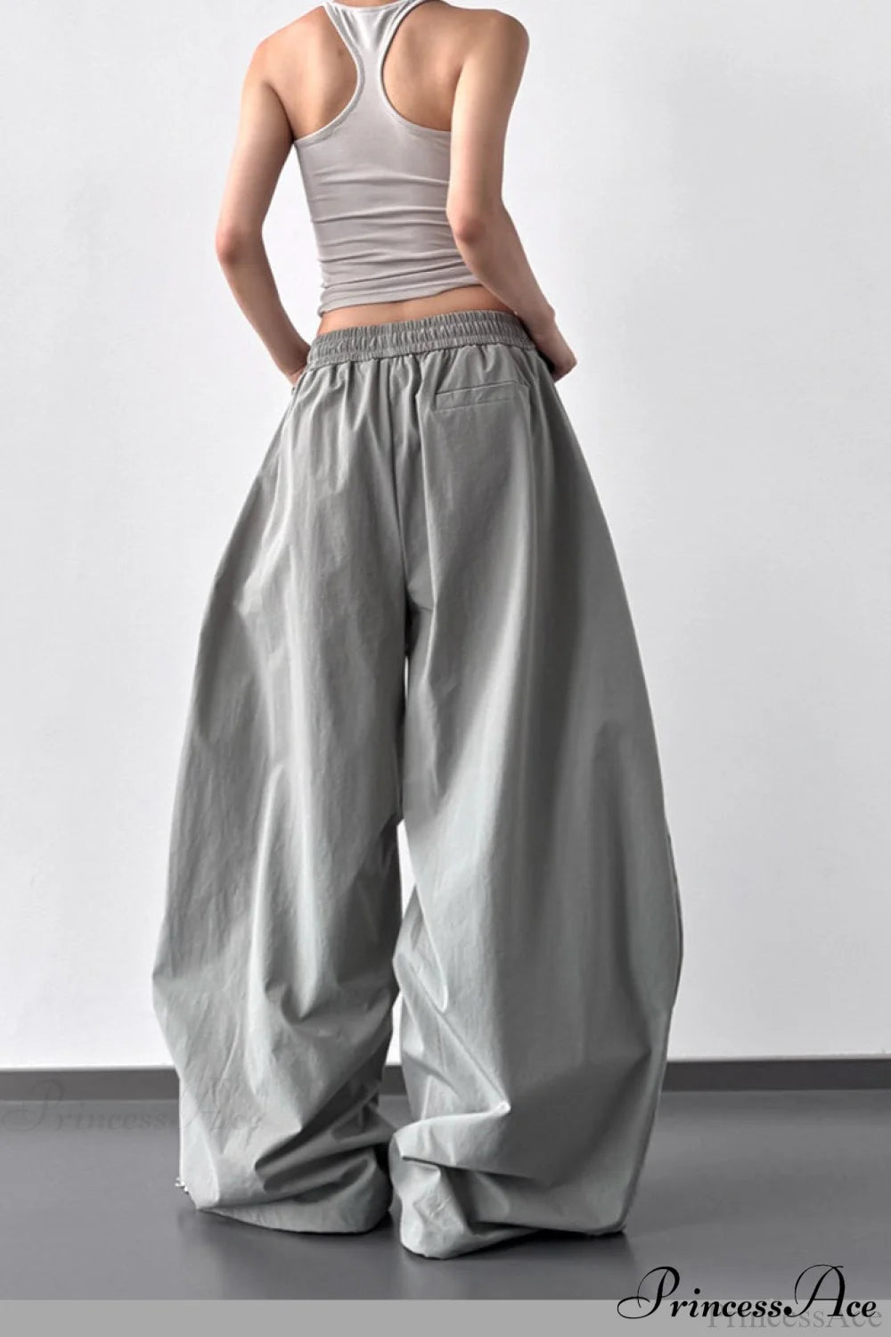 High-Waisted Loose Wide-Leg Cargo Pants