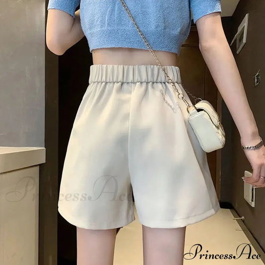 High Waisted Pleated Casual A Lined All-Match Short