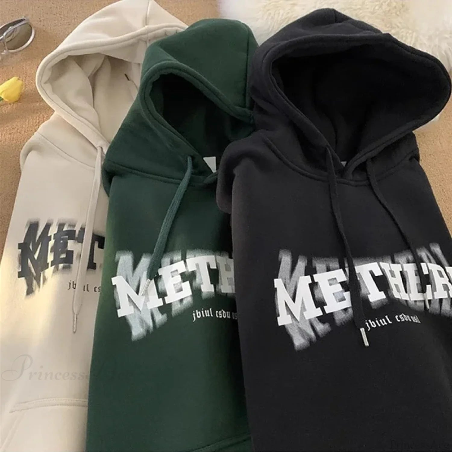 Hip Hop Letter Print Cotton Fleece Hoodie