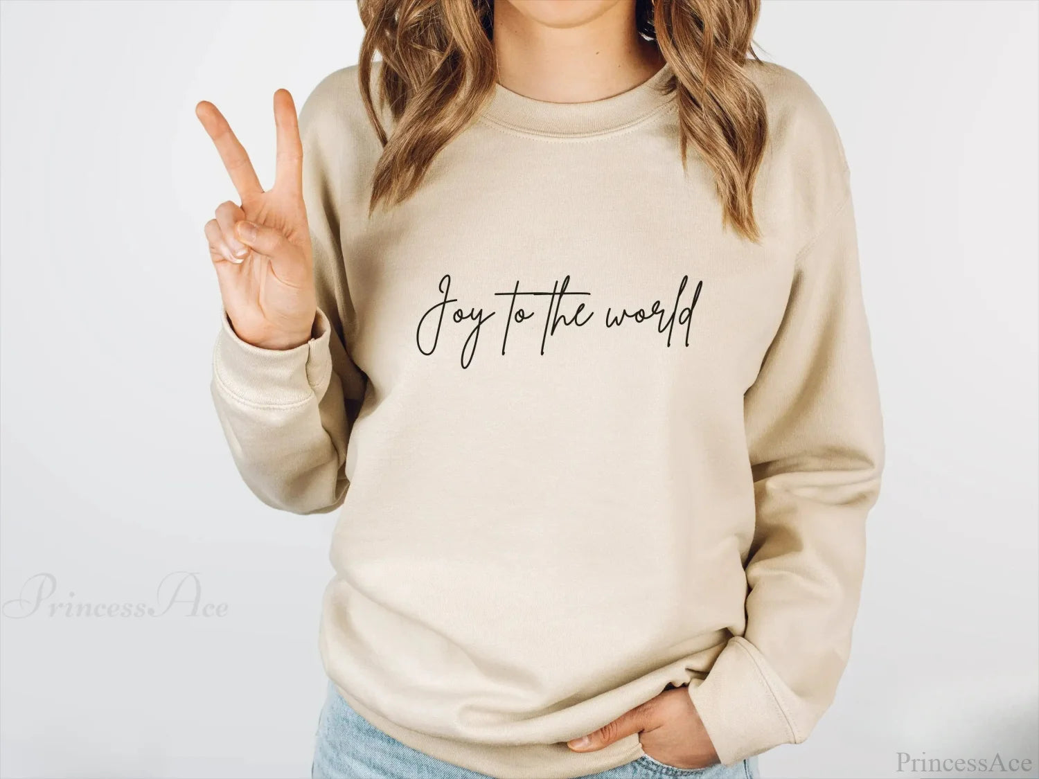 Hipster Joy To World Christmas Hoodie Creamy-White / S Hoodies-L