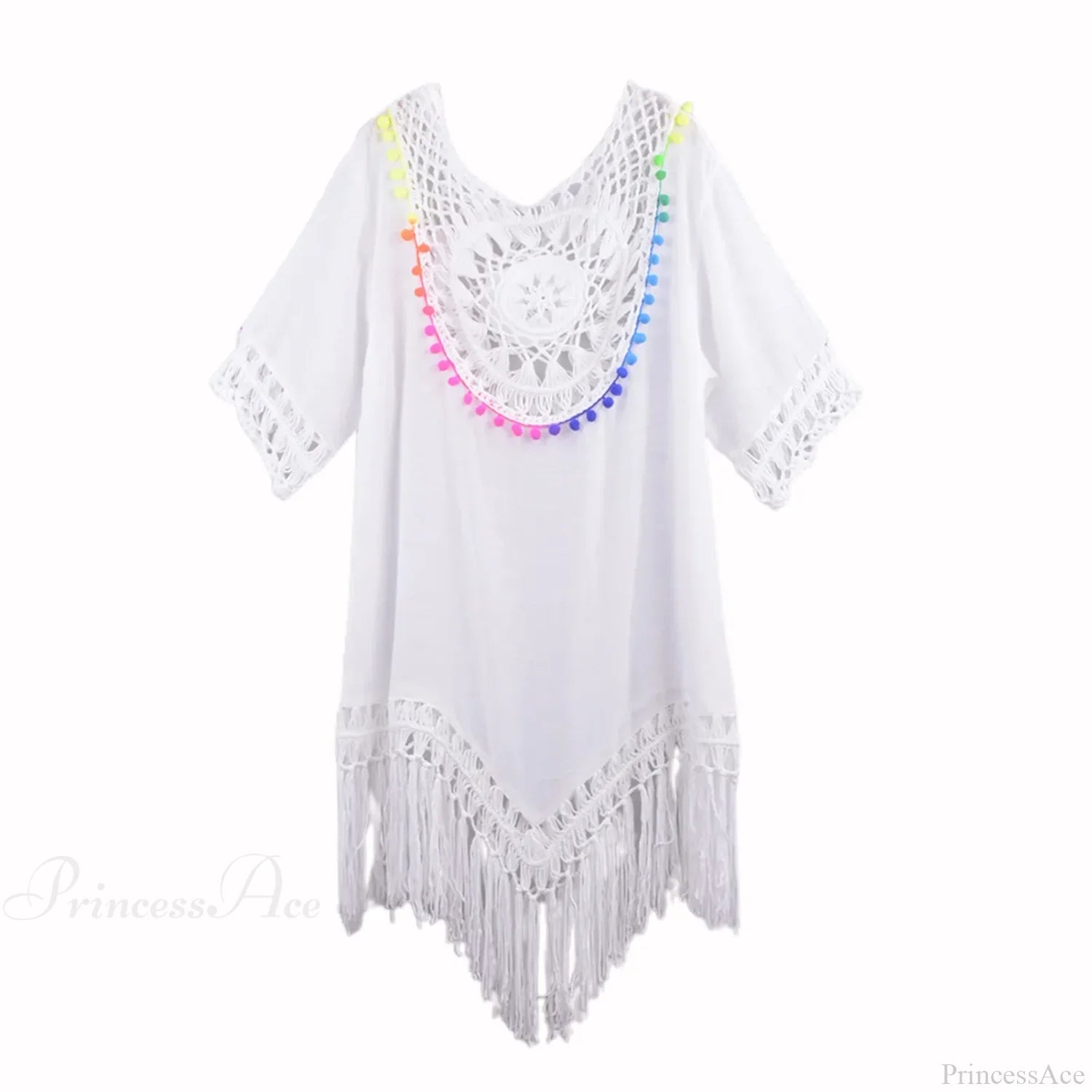 Hollow Out Crochet Bikini Cover Up F-White / One Size