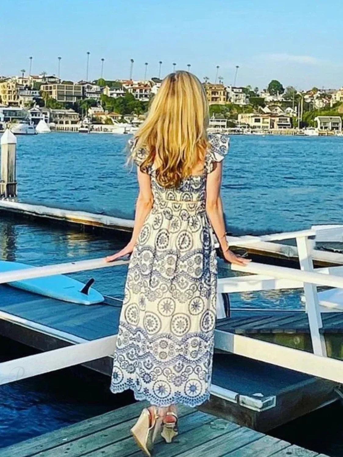 Hollow Out Floral Embroidery Flying Sleeve Dress bohodress-250126