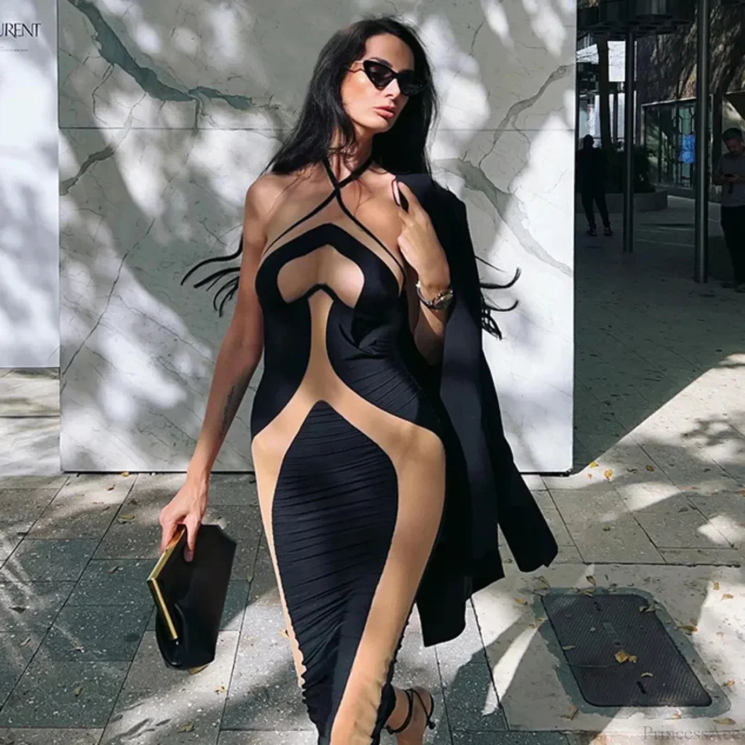 Hollow Out Maxi Party Dress Partydress-241208