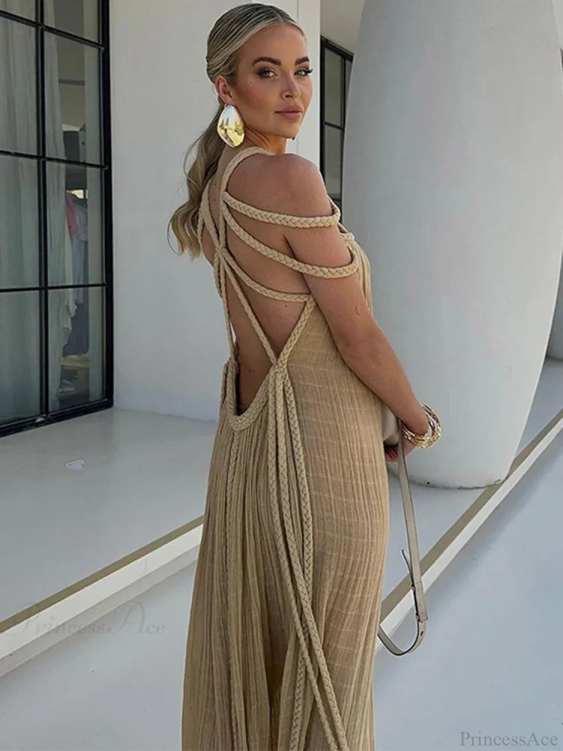 Hollow Out Sleeveless Beach Cover Up