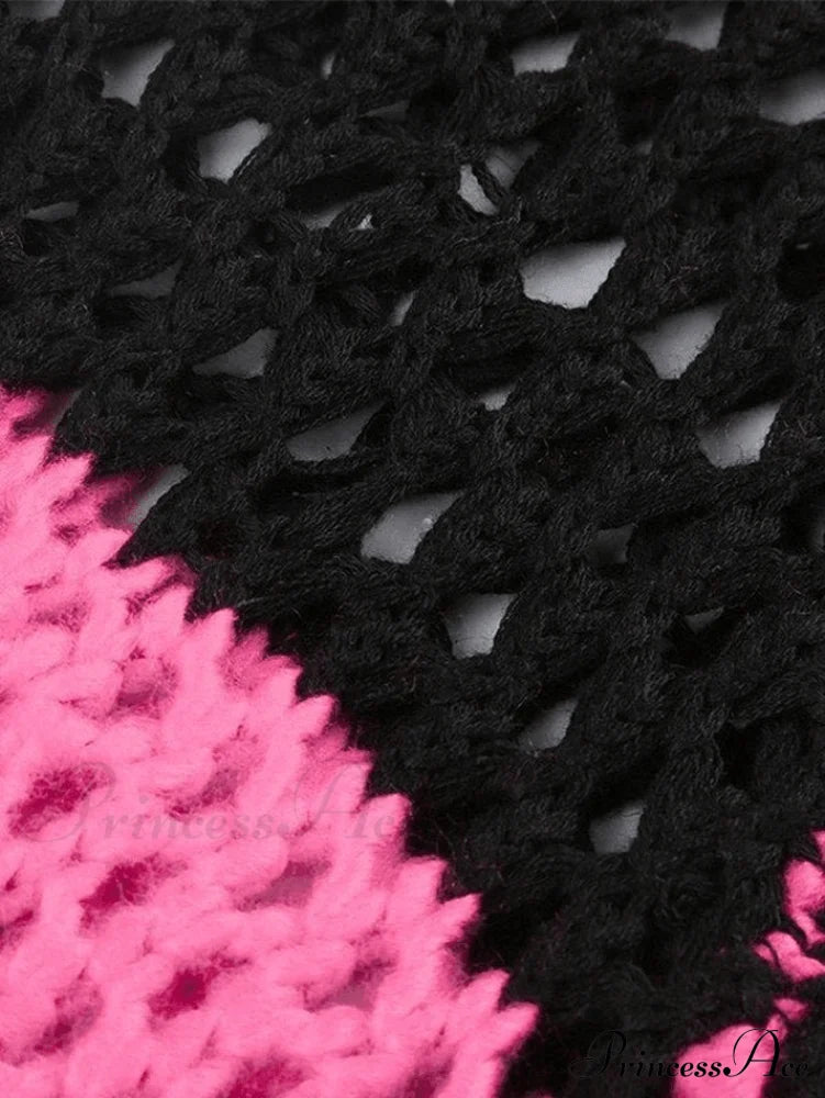 Hollow Out Star Trendy Crochet Knit Top Sweaters