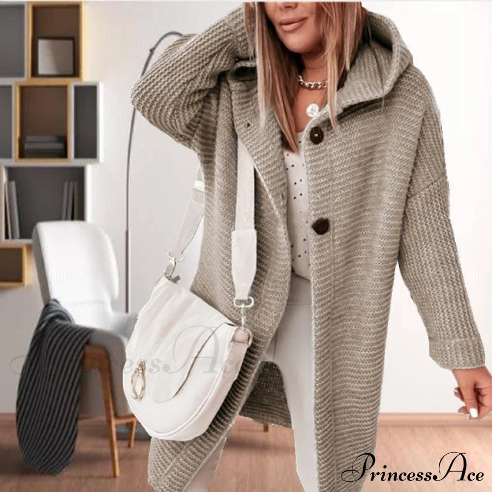 Hooded Coat For Casual Knitted Wear Coats