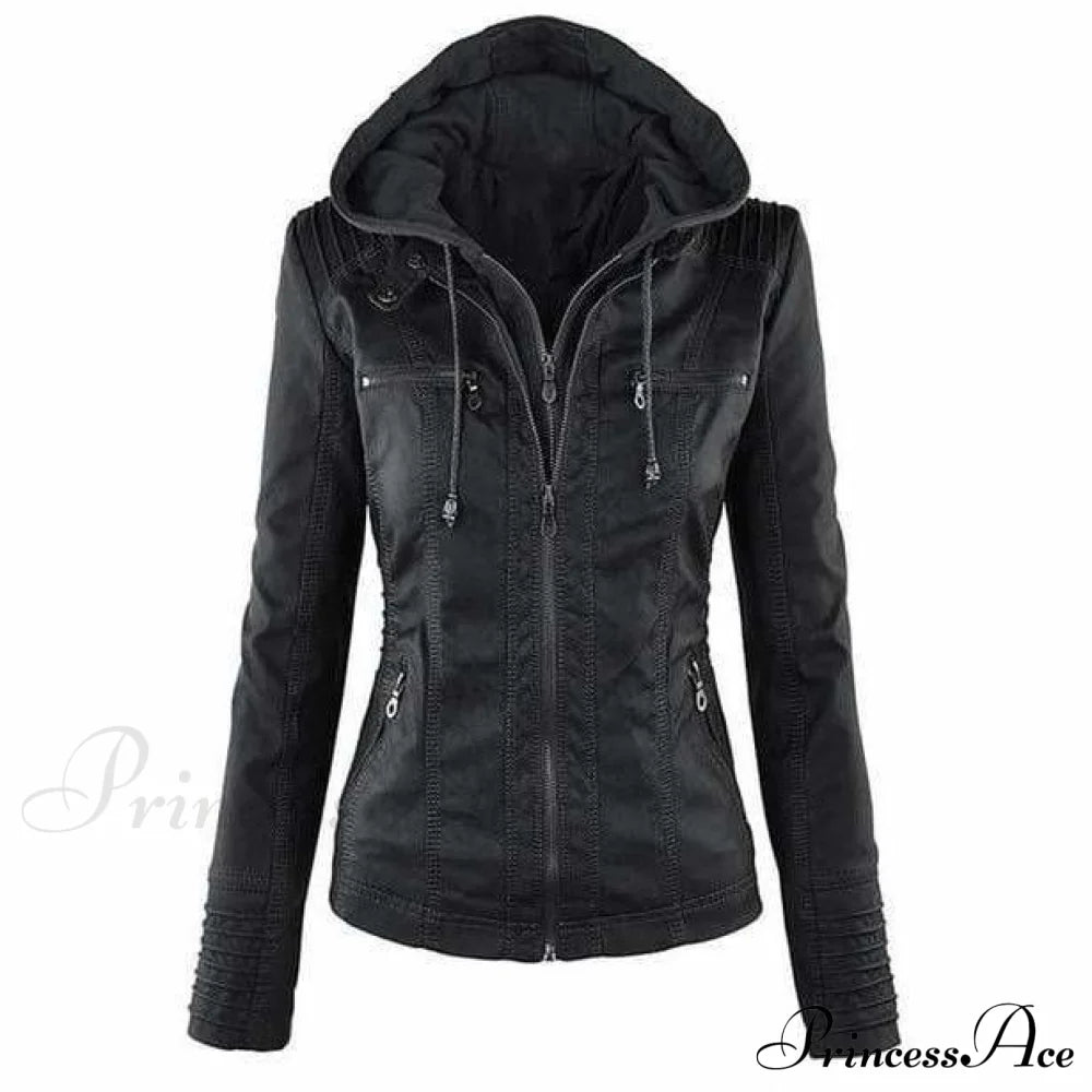 Casual Hooded Leather Jacket Black also bought Best Sellings cardigan cardigans clothes Plus Size tops Topseller