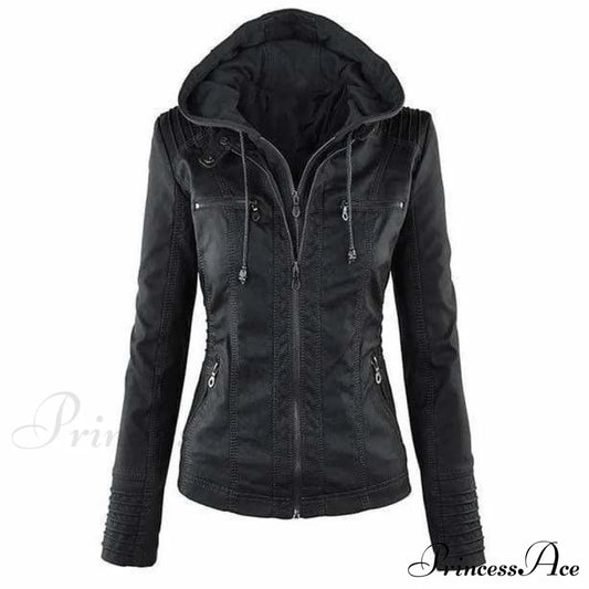 Casual Hooded Leather Jacket Black also bought Best Sellings cardigan cardigans clothes Plus Size tops Topseller