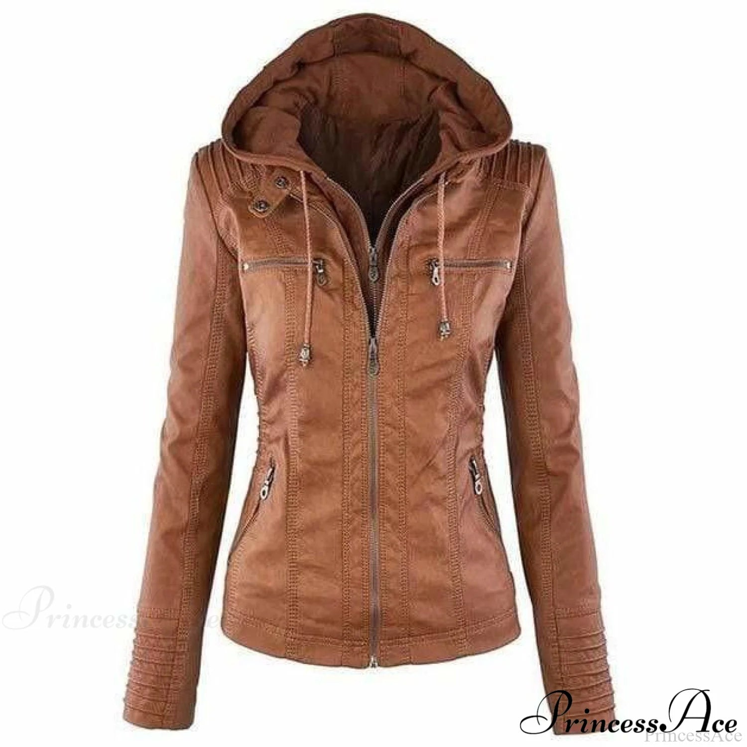 Casual Hooded Leather Jacket Brown also bought Best Sellings cardigan cardigans clothes Plus Size tops Topseller