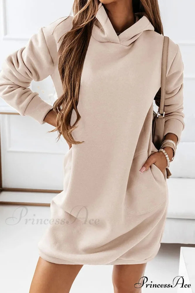 Hooded Mini Dress Khaki / L Dresses