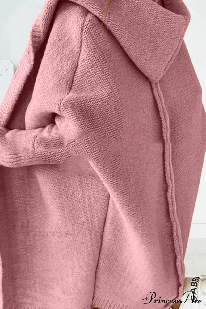 Hoodie Front Open Cardigan Pink / L Cardigans