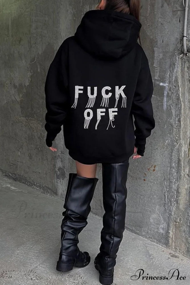 Hot Drilling Fringed Hoodie