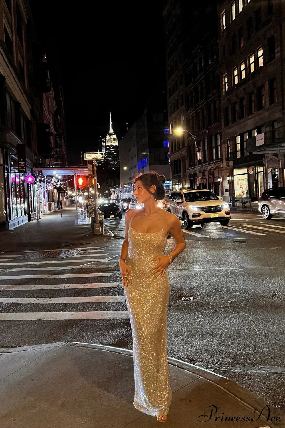 Hotfix Crystal Halter Backless Bodycon Party Dress