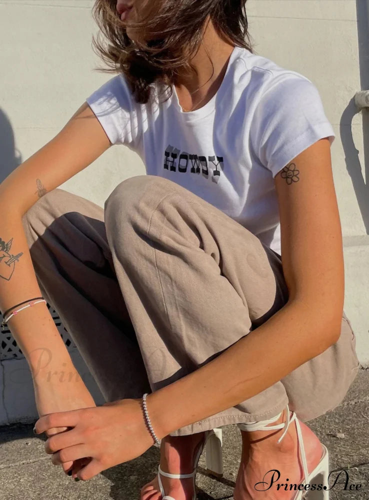 Howdy Elegant Graphic Tshirt Shirts & Tops