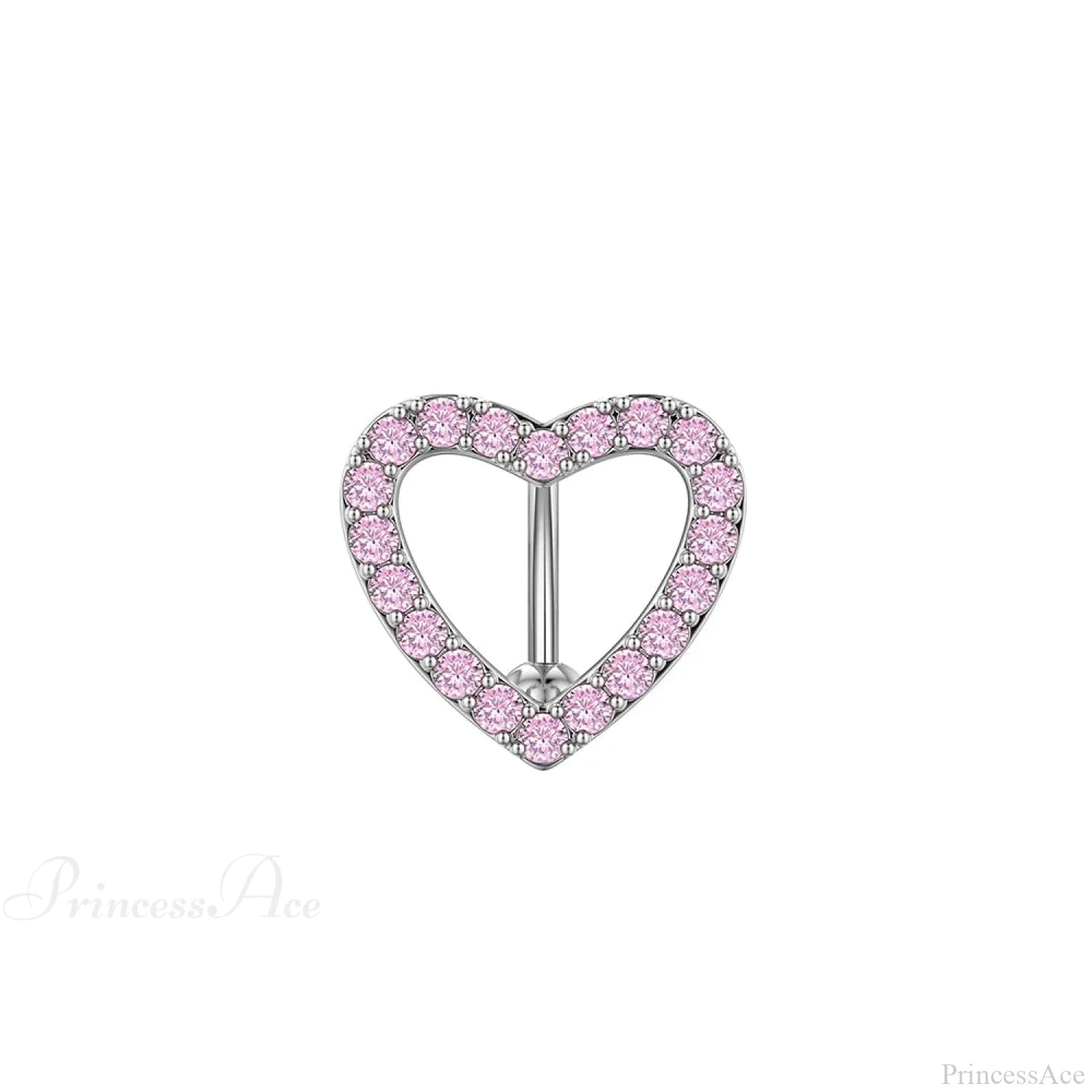 Inverted Love Medieval Golden 14G Stomach Hoop pink1