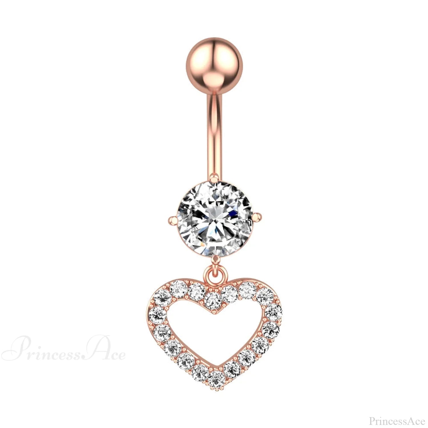 Inverted Love Medieval Golden 14G Stomach Hoop red