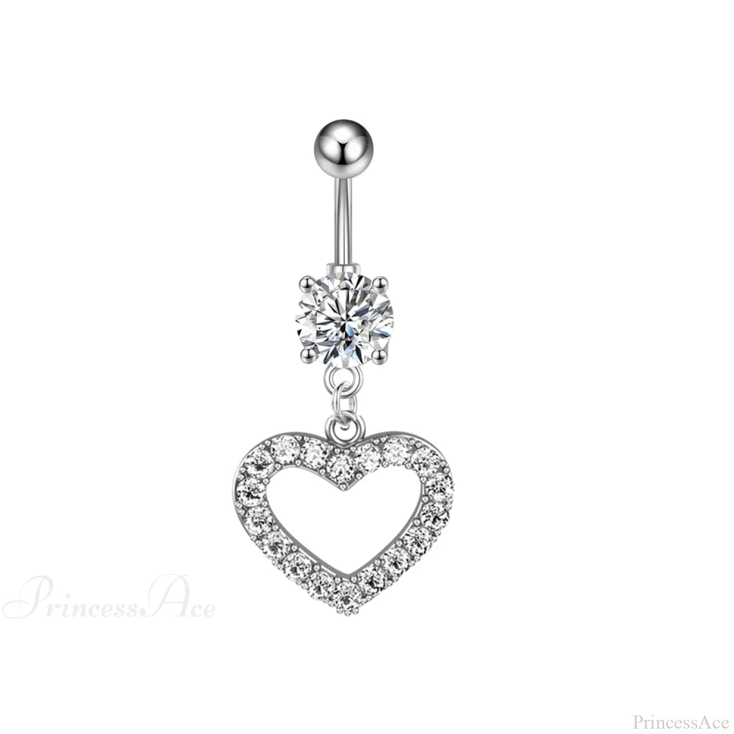 Inverted Love Medieval Golden 14G Stomach Hoop sliver1