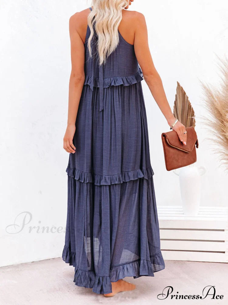 Irregular Cake Stylish Sleeveless Maxi Dress Dresses