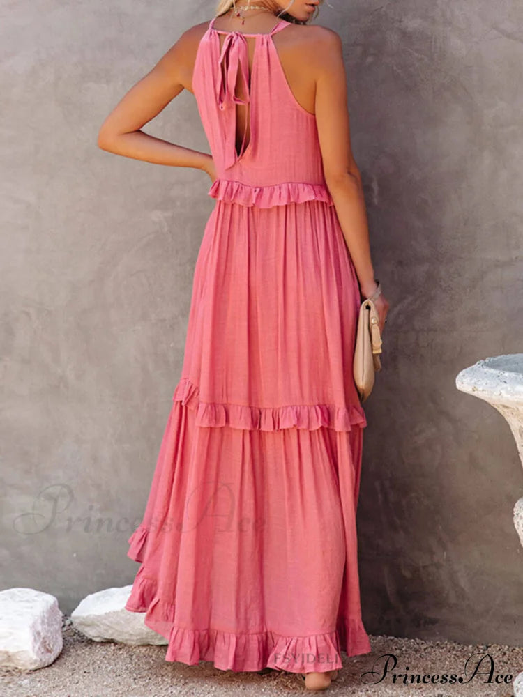 Irregular Cake Stylish Sleeveless Maxi Dress Dresses