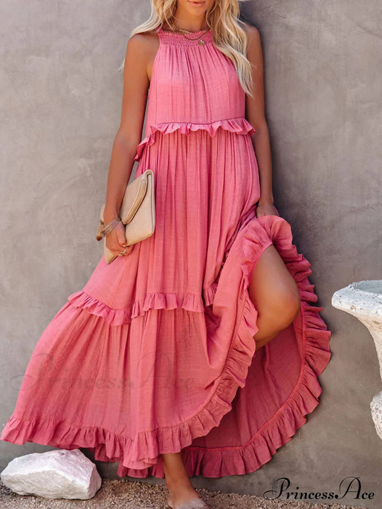 Irregular Cake Stylish Sleeveless Maxi Dress Dresses