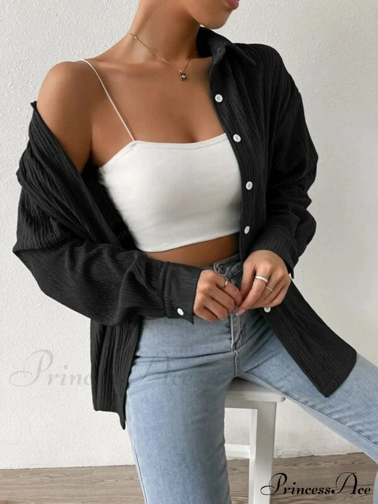 Jacket Blouse Drop With Textured Shoulder Women’s Clothing