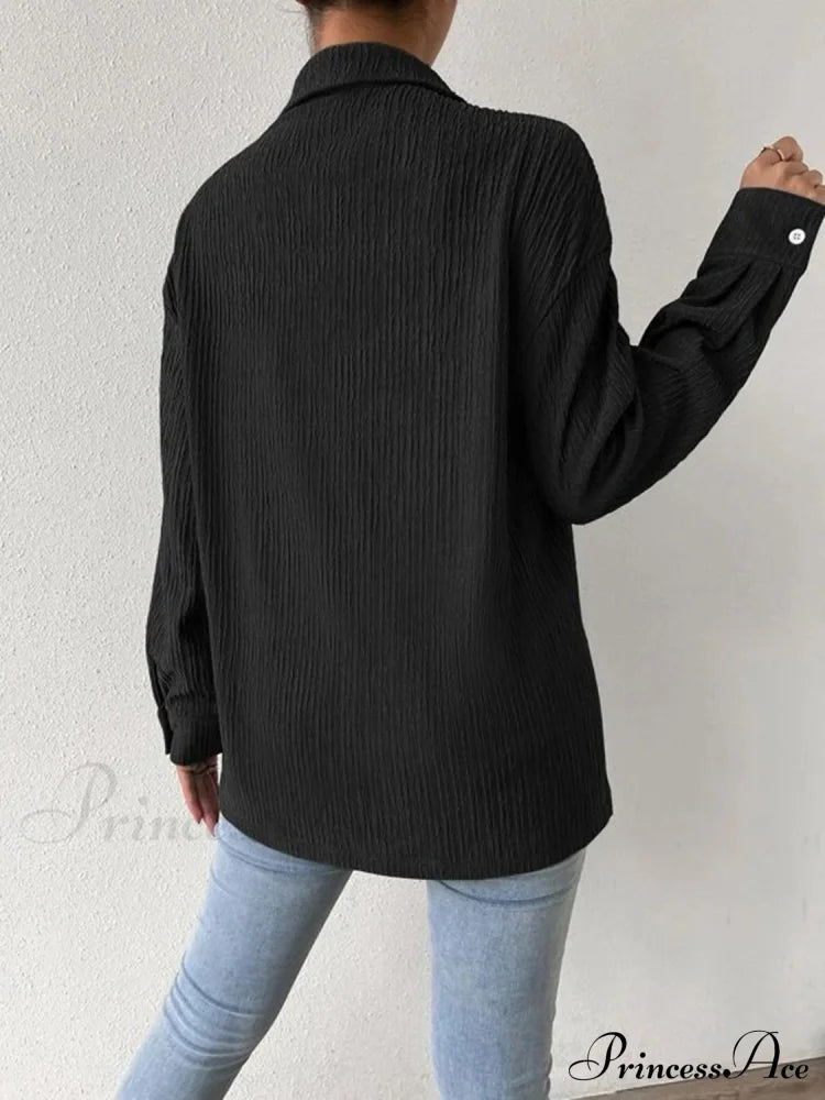 Jacket Blouse Drop With Textured Shoulder Women’s Clothing