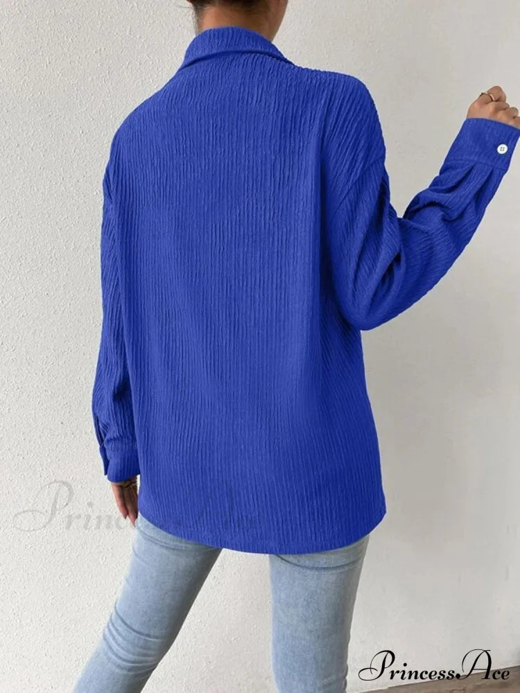 Jacket Blouse Drop With Textured Shoulder Women’s Clothing