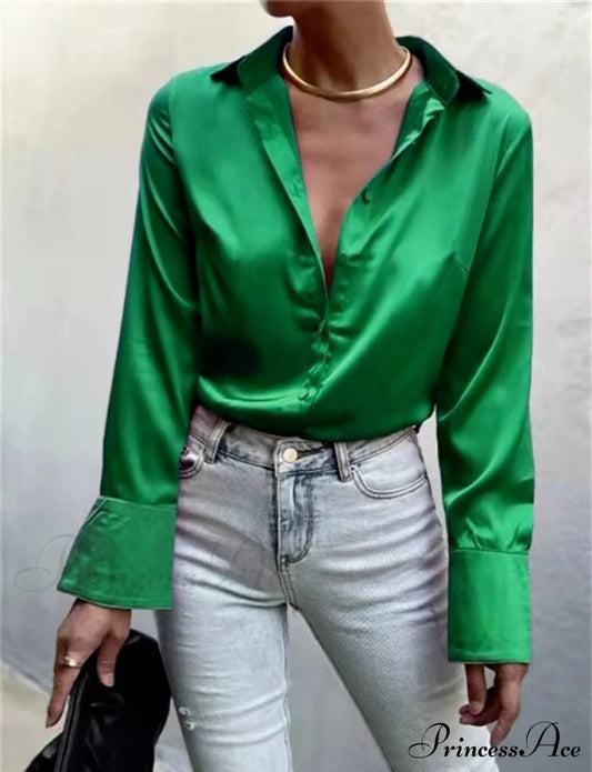 Janasia Women’s Blouse Green / S Tops & Blouses